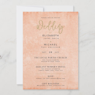 Coral Peach Wedding Instant Digital Download Einladung