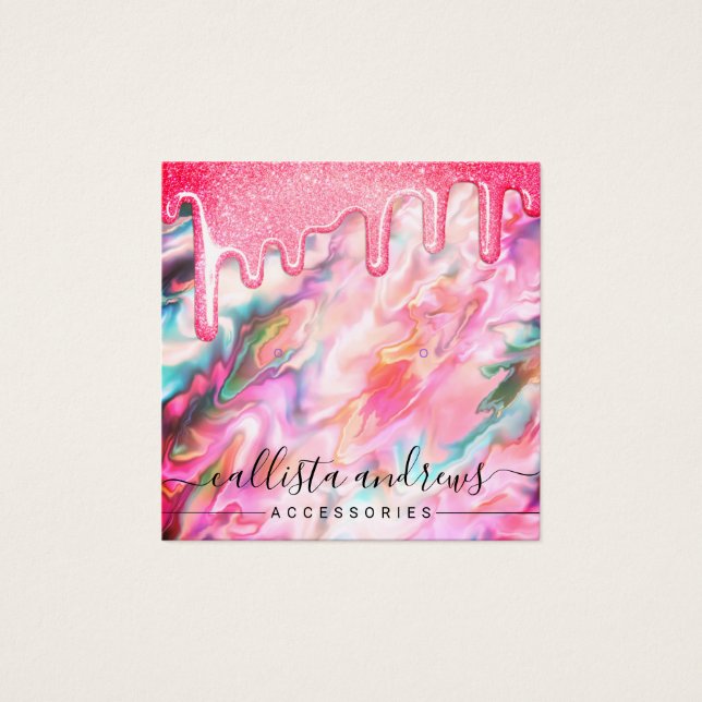 Coral Pearl Opal Glitzer Tropfen Earring Display (Vorderseite)