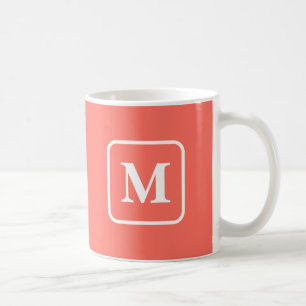 Coral Perfection - One Letter Monogram Coffee Tass Kaffeetasse