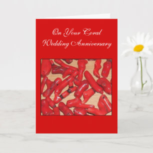 Coral Personalisiert 35. Hochzeitstag Karte