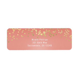 Coral Pfirsich getauchte Chic Gold Punkte Party-Ei