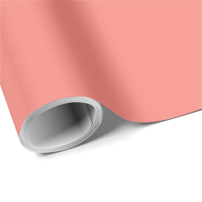 Coral Pink Beste monochromatisch Geschenkpapier (Rolleneckpunkt)