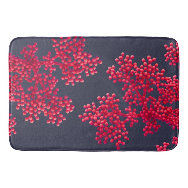 Coral Pink Blume Buds Badematte (Vorderseite)