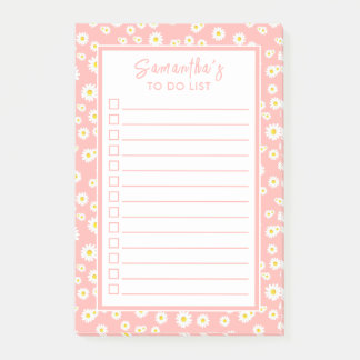 Coral Pink Boho Frühlingsessen zu tun Liste Post-it Klebezettel