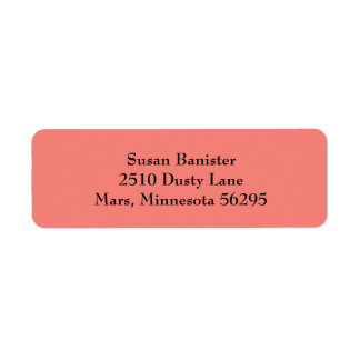 Coral Pink Einfache Schlichte Rücksendeadressen-Au