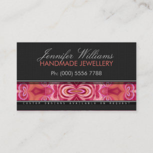 Coral Pink Geo-Batik Künstler Promo Business Card Visitenkarte