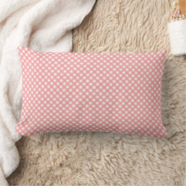 Coral Pink Gingham Pattern Lendenkissen