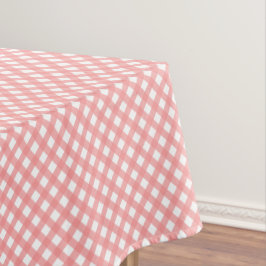 Coral Pink Gingham Pattern Tischdecke