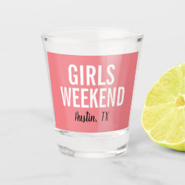 Coral Pink Girls Weekend Shot Glass Schnapsglas
