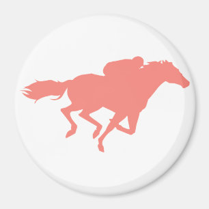 Coral Pink Horse Racing Magnet