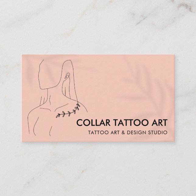 Coral Pink Juwelen und Collar Bone Tattoo Visitenkarte (Vorderseite)