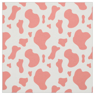 Coral Pink Kuh Print  Stoff