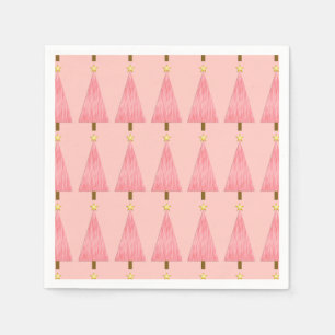 Coral Pink Ombre Moderner Weihnachtsbaum Serviette