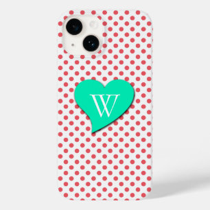 Coral Pink Polka Dots Monogram von Shirley Taylor Case-Mate iPhone 14 Hülle