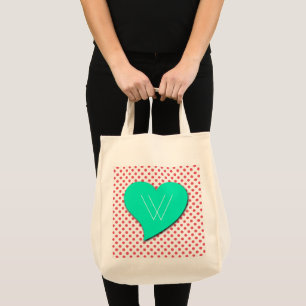 Coral Pink Polka Dots Monogram von Shirley Taylor Tragetasche