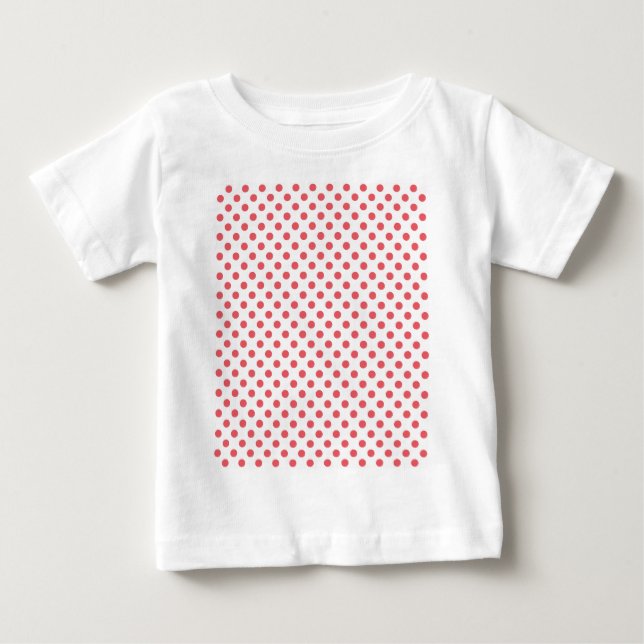 Coral Pink Polka Dots von Shirley Taylor Baby T-shirt (Vorderseite)