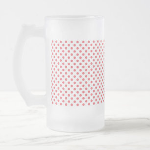 Coral Pink Polka Dots von Shirley Taylor Mattglas Bierglas