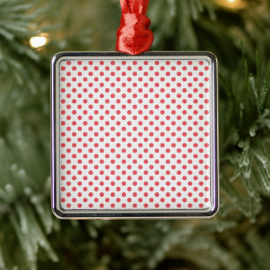 Coral Pink Polka Dots von Shirley Taylor Ornament Aus Metall