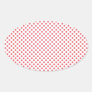 Coral Pink Polka Dots von Shirley Taylor Ovaler Aufkleber