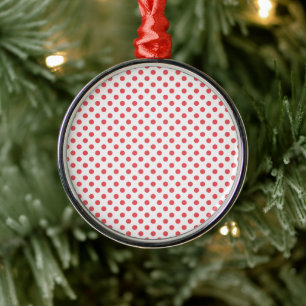 Coral Pink Polka Dots von Shirley Taylor Silbernes Ornament