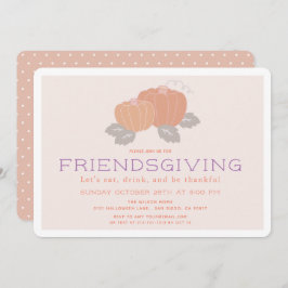 Coral Pink Pumpkin Friendsgiving Einladung