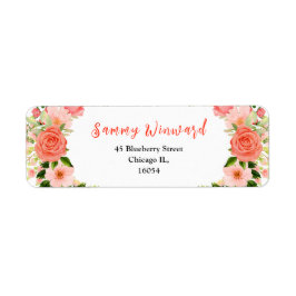 Coral Pink Red Roses and Foliage Bridal Shower