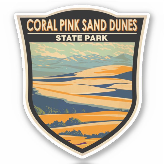 Coral Pink Sand Dunes Staat Park Utah Vintag Aufkleber (Vorderseite)