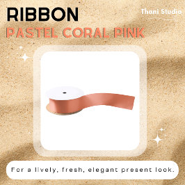 Coral Pink Sommer Einfach Schlicht Modernes Elegan Satinband