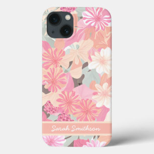 Coral Pink Spring Wildblumen Trendy Floral Case-Mate iPhone Hülle