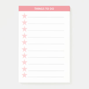 Coral Pink Stars Dinge Zum Erledigen Post-it Klebezettel