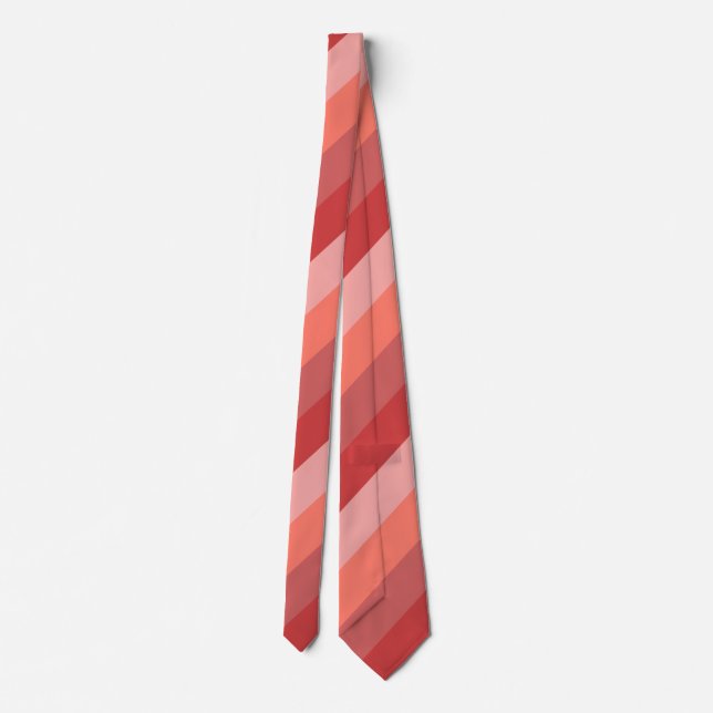 Coral Pink Stripes Neck Tie Krawatte (Rückseite)