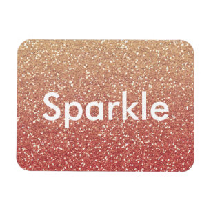 Coral Pink und Gold Imitate Glitzer Sparkle Magnet