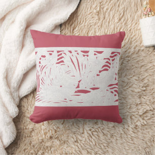 Coral Pink White Beach Coastal Seashells Kissen