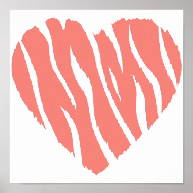 Coral Pink Wild Heart Poster (Vorne)