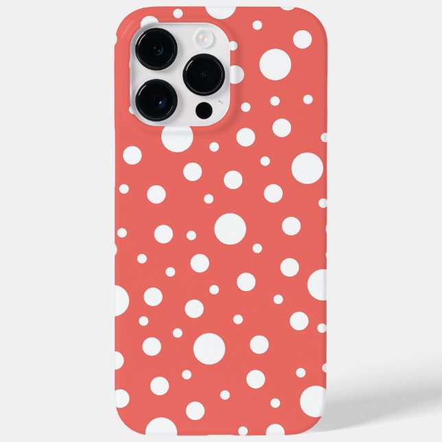 Coral Polka Dot Case-Mate iPhone Hülle (Rückseite)