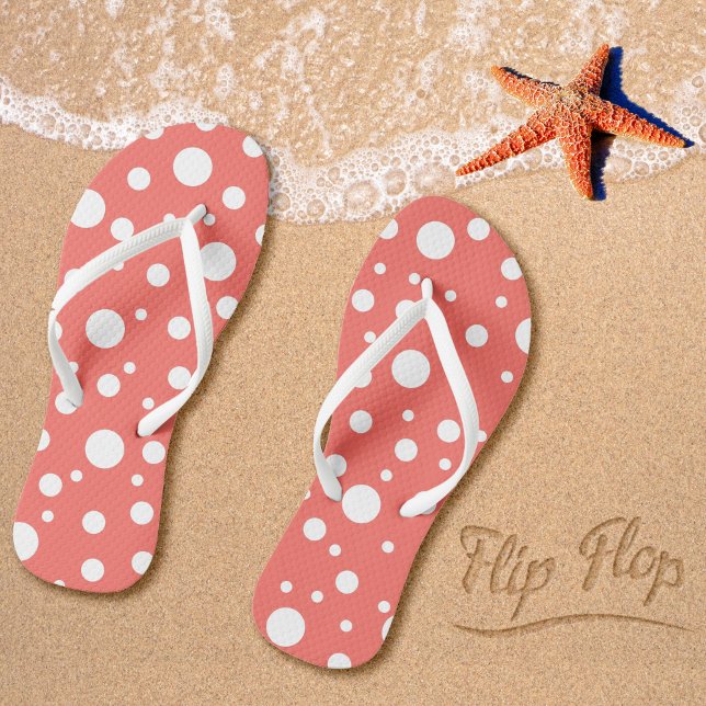 Coral Polka Dot Flip Flops (Von Creator hochgeladen)