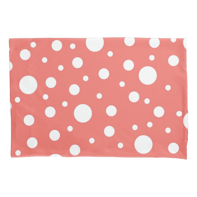 Coral Polka Dot Kissenbezug (Vorderseite)