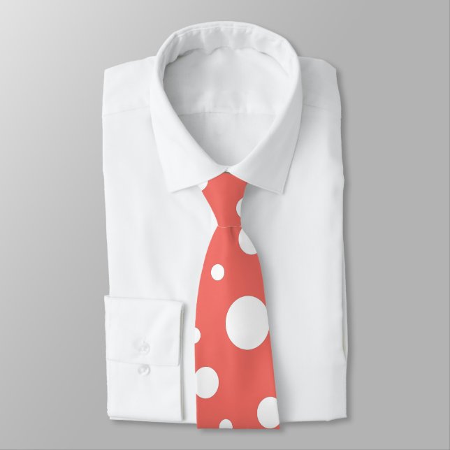 Coral Polka Dot Krawatte (Gebunden)