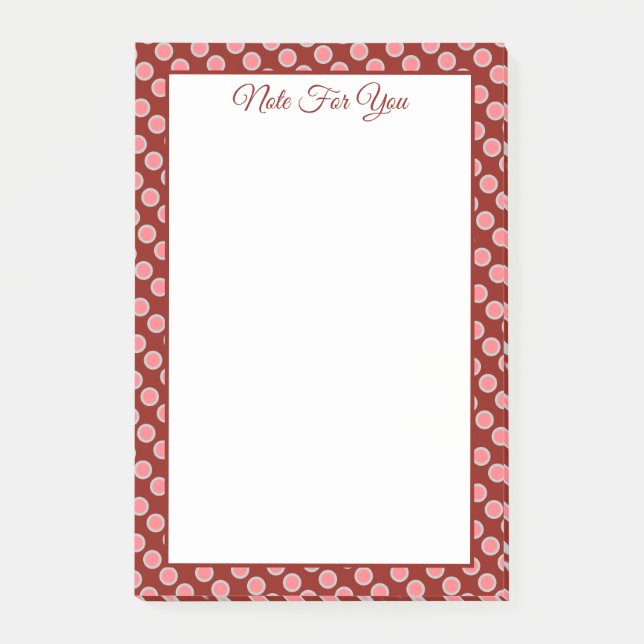 Coral Polka Dot Post-it Klebezettel (Vorderseite)