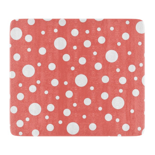 Coral Polka Dot Schneidebrett (Vorderseite)
