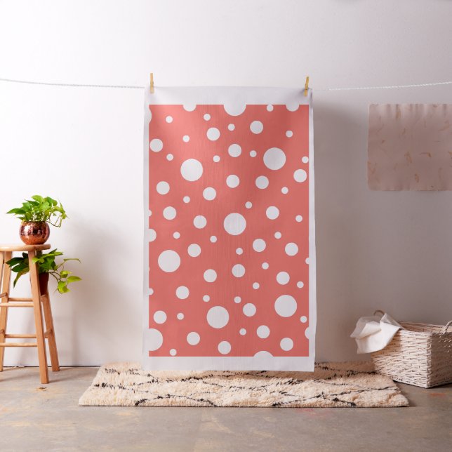 Coral Polka Dot Stoff (Beispiel)