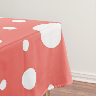 Coral Polka Dot Tischdecke