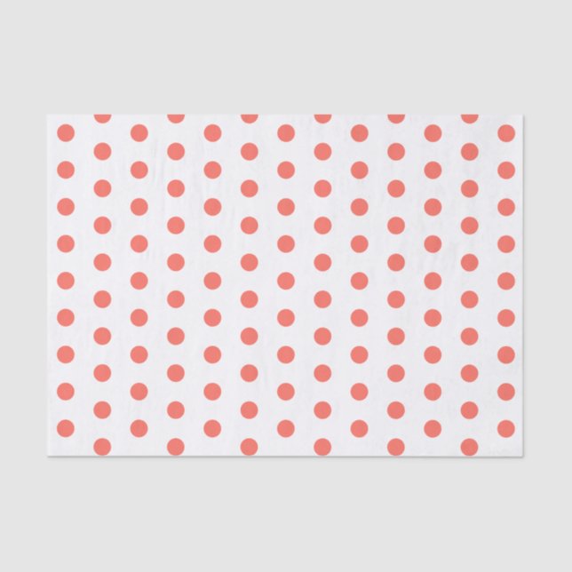 Coral Polka Dots Muster Seidenpapier (Vorderseite)