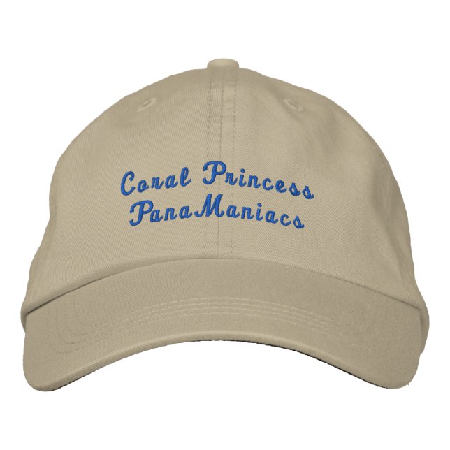 Coral PrincessPanaManiacs Bestickte Baseballkappe (Vorderseite)