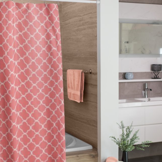 Coral Quatrefoil Duschvorhang (Von Creator hochgeladen)