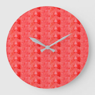 Coral Red Carnation - Modernes Blumendesign Große Wanduhr