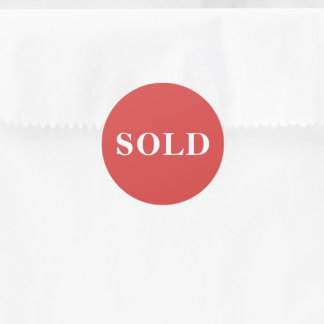 Coral Red Classic Typografie Custom Sold Runder Aufkleber