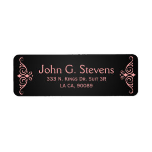 Coral Red Floral Ornament on Black