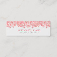 Coral red Floral Paisley Lace