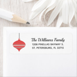 Coral Red Holiday Ornament Retro